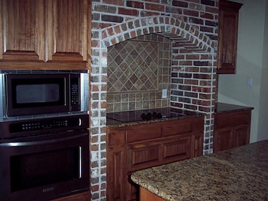 Brick trimmed cook top