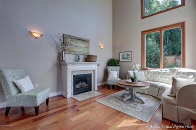Travertine faced fireplace