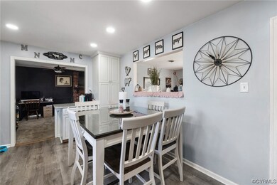 Dining space featuring ceiling fan