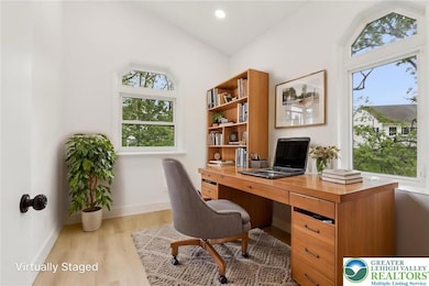 Staged Small Office Off of Family/Media Room
