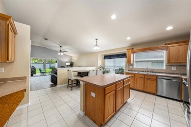 Built-in Desk and Kitchen Island with Great Space for Cooking