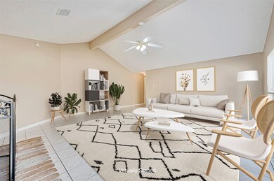 *Virtually Staged* A view of the living room from