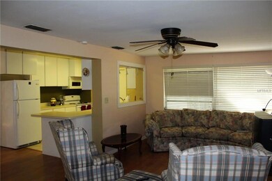 Kitchen opens to living room