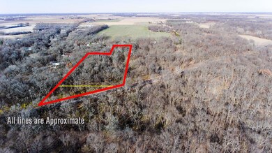 Aerial view looking North; yellow line is approx. 