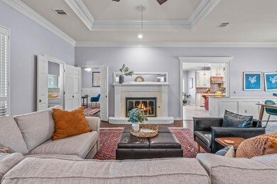 Beautiful fireplace as focal point in living room
