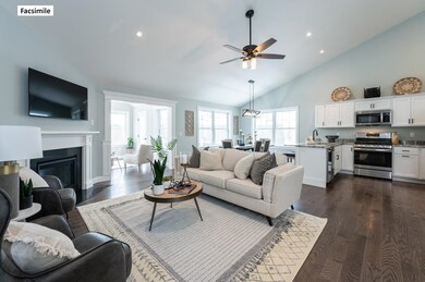 Open concept kitchen/living/dining space
