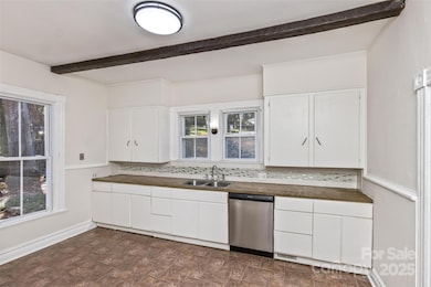 Kitchen with custom concrete countertops