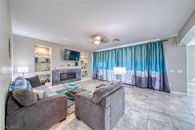 Living Room w/ceramic tile floor & fireplace