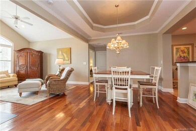 Trey ceiling above spacious dining area.