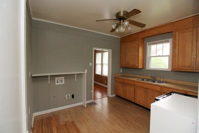 Kitchen has hook ups for a washer and dryer. 