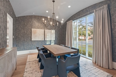 The formal dining room is a masterpiece of sophist