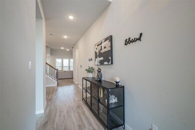 Hall with light wood-type flooring
