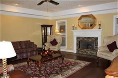 Large great room with gas log fireplace!
