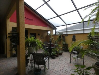 Beautiful terrace with guest cottage to the left.