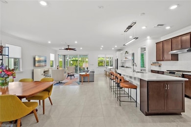 Great room from corner of dining area