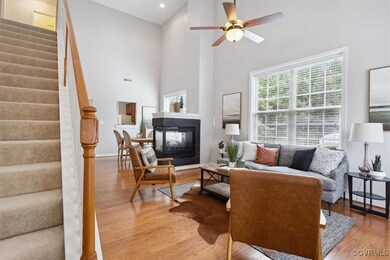Living room featuring light hardwood / wood-style