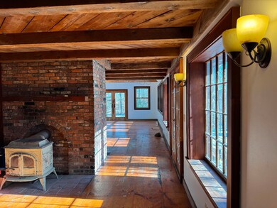 View from the living room to the kitchen area
