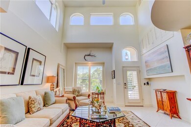 Beautiful living room with soaring ceilings