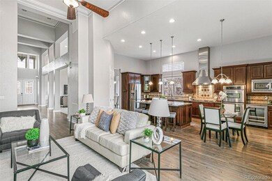 Adjoining kitchen and family room