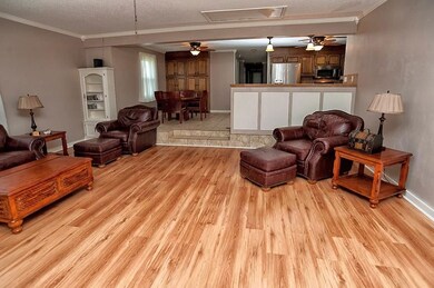 Beautiful laminate floors in this family room.