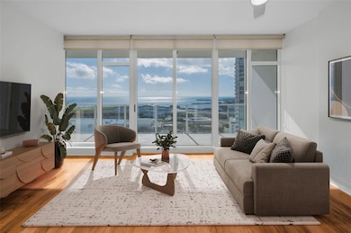 living room virtually staged