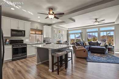 Big island for breakfast bar seating and extra upg