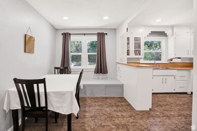 Dining area with recessed lighting