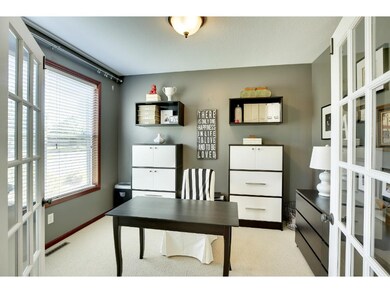 Main floor office with french doors allows for pri