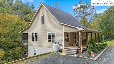 Porch features screened-in panels