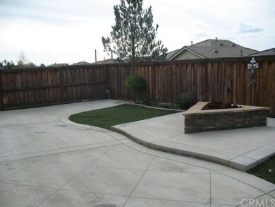 Backyard with built in firepit