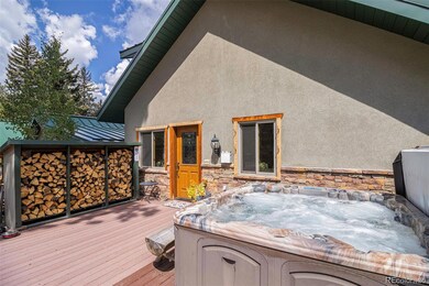 Hot tub next to waterfall