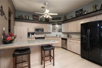 Breakfast bar and kitchen