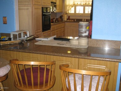 Breakfast bar with cabinets underneath