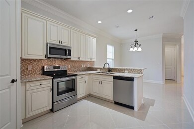View of the kitchen from the rear of the house.