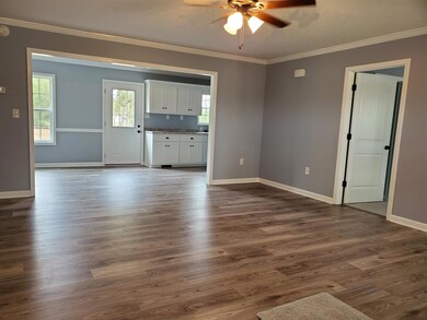 View from Great Room to kitchen and dining area