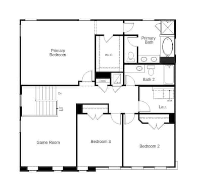 This floor plan features 3 bedrooms, 2 full baths and over 2,400 square feet of living space.