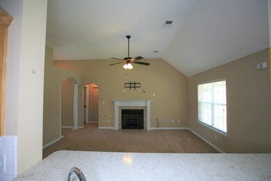great room fireplace view