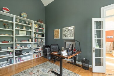 Vaulted Office with French Doors