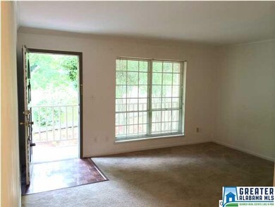 Large living room with double window.