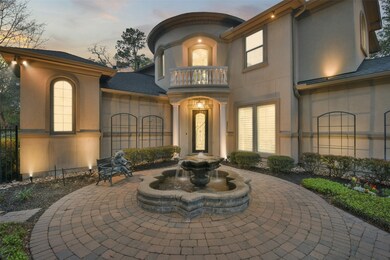 Relaxing water fountain in front courtyard