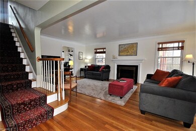 Beautiful living room is bright and spacious