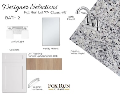 The Duette 4B on lot 77 by Holland Homes LLC. All plans, pricing, and specifications are subject to change without notice.