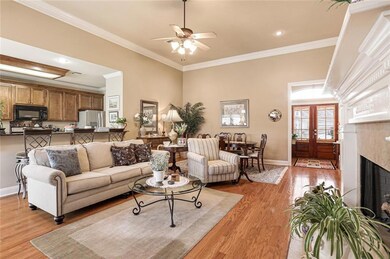 Lovely Den with 12' ceilings and Gas Fireplace. Fo