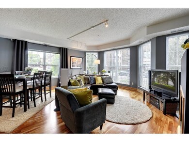 Light-filled living room with floor to ceiling win