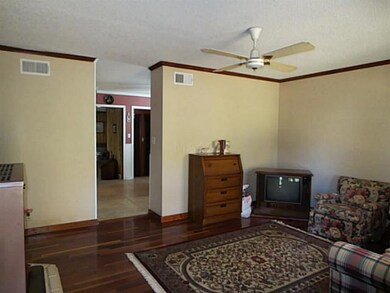 View from front door looking into living room and 