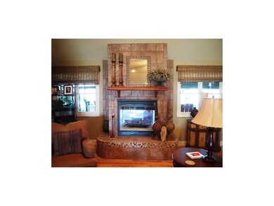 Fireplace that is see through onto sunroom.