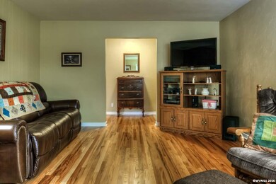 The original hardwood floors have been refinished 