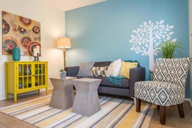View of tiled living room