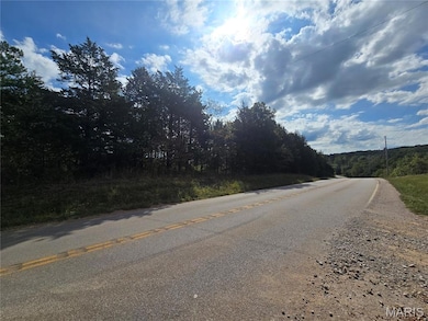 View of asphalt road featuring a wooded view