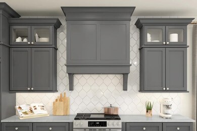 Kitchen with hexagonal tile backsplash